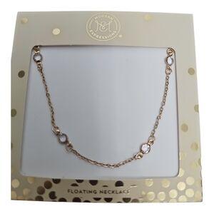 New Expressions Gold Chain Necklace with Crystal Accents Jewelry‎ Accessories
